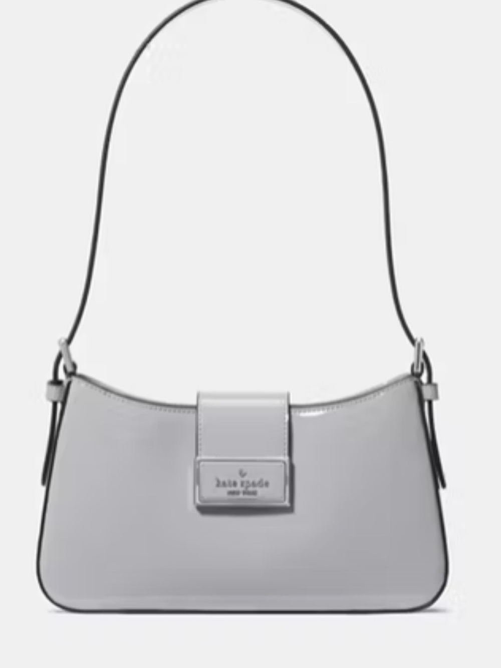 NWT kate spade Reegan Grey Patent Shoulder Bag